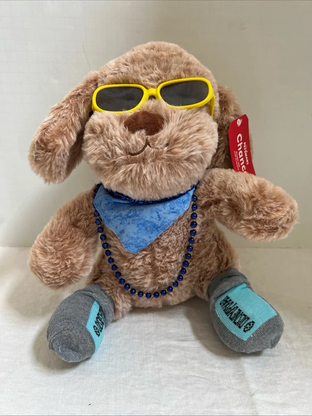 PetSmart Chance Puppy Dog Plush Stuffed Animal NEW WITH TAGS Sunglasses Scarf